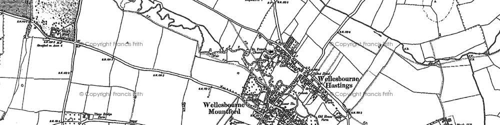 Old map of Wellesbourne in 1885