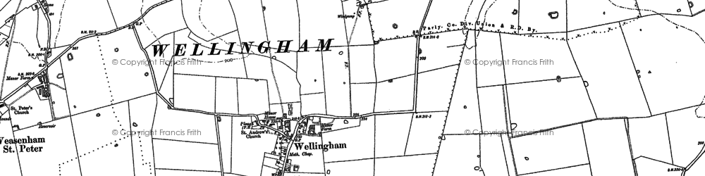Old map of Wellingham in 1883