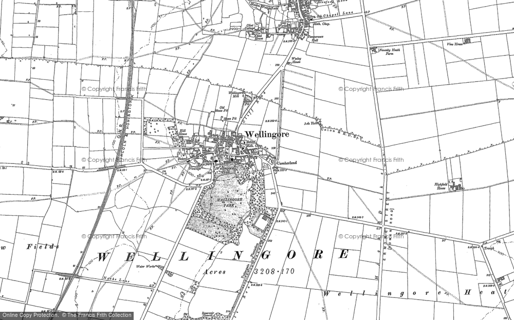 Old Map of Wellingore, 1886 in 1886