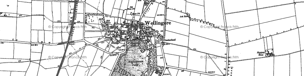 Old map of Wellingore in 1886