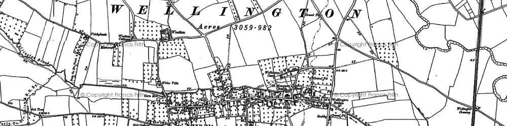 Old map of Wootton in 1886
