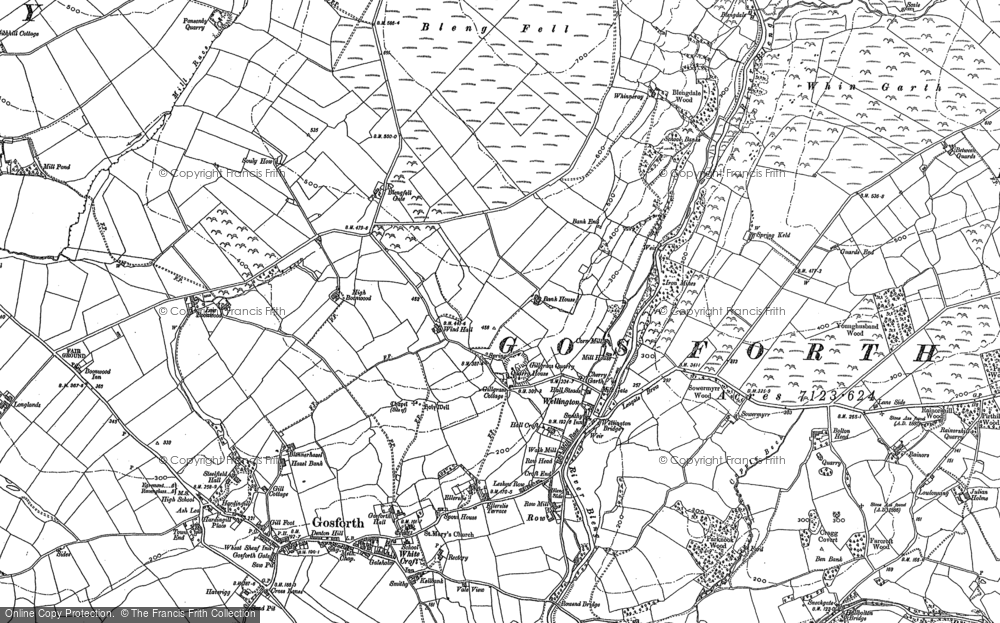 Old Map of Historic Map covering Bridge Petton in 1898