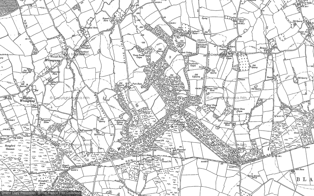 Old Map of Historic Map covering Whitehams in 1903