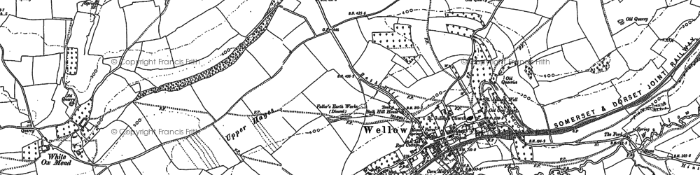 Old map of Wellow in 1884