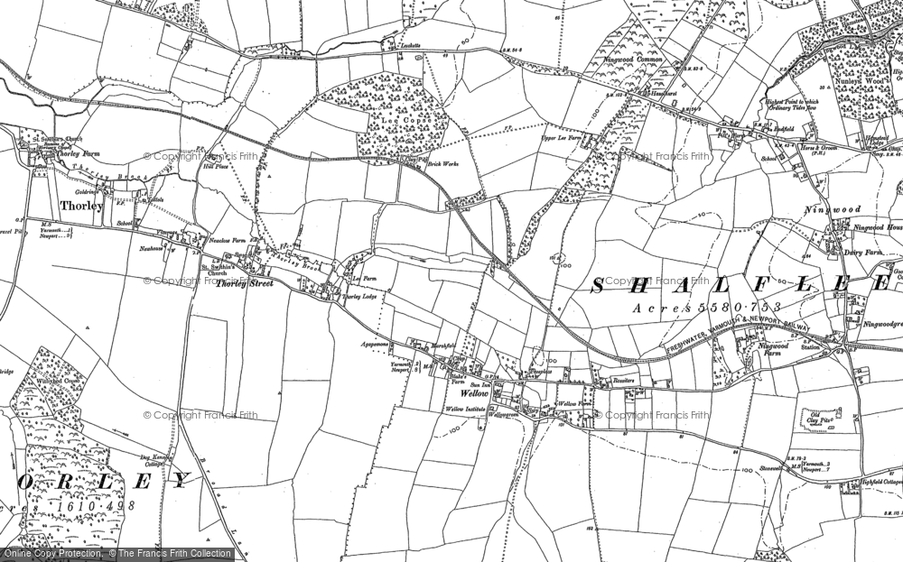 Old Map of Wellow, 1907 in 1907