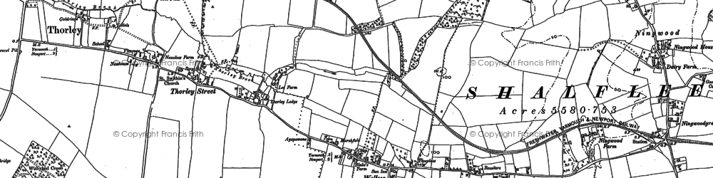 Old map of Wellow in 1907