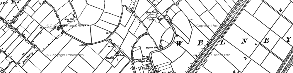 Old map of Welney in 1900
