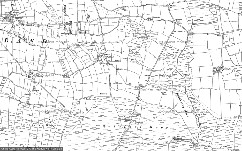 Old Map of Historic Map covering Bursdon Moor in 1904
