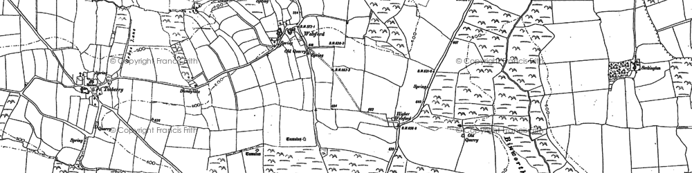 Old map of Bursdon Moor in 1904