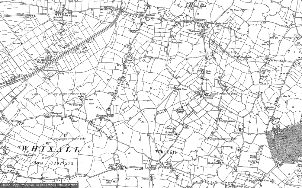 Old Map of Historic Map covering Bostock Hall in 1880