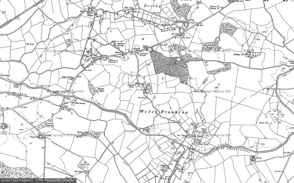 Old Map of Welsh Frankton, 1874 - 1875 in 1874