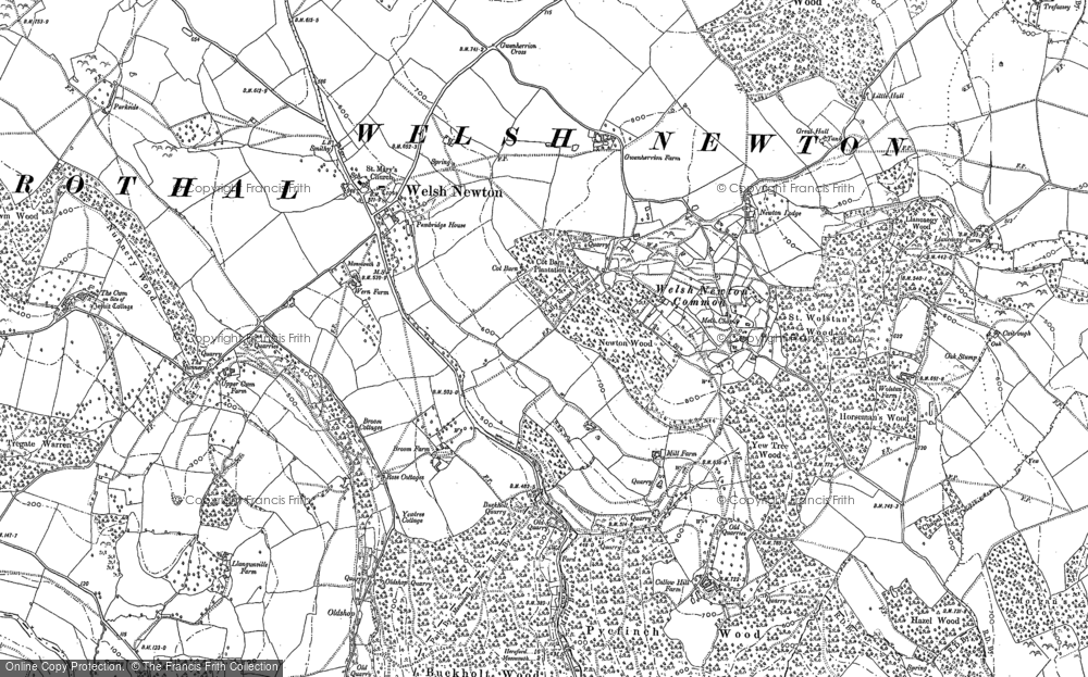 Old Map of Historic Map covering Pembridge Castle in 1903