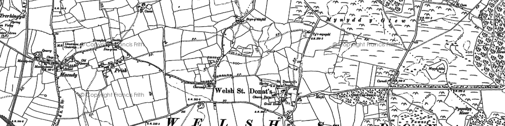 Old map of Welsh St Donats in 1897