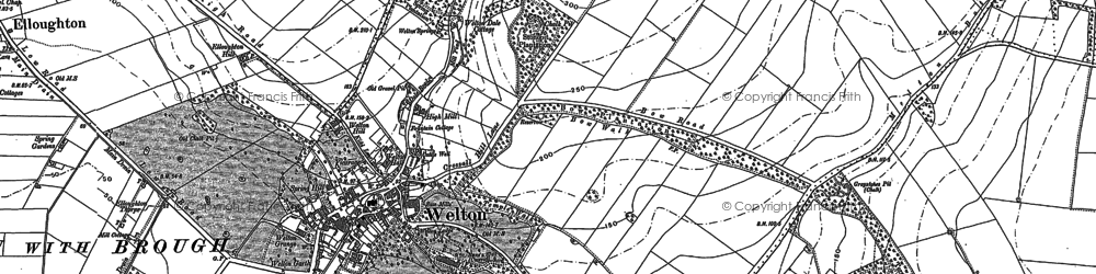 Old map of Welton in 1888