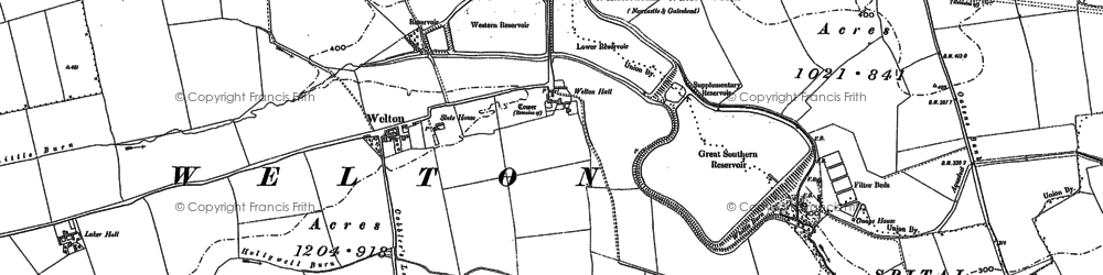 Old map of Welton Hall in 1895