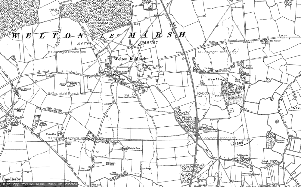 Old Map of Welton le Marsh, 1887 in 1887