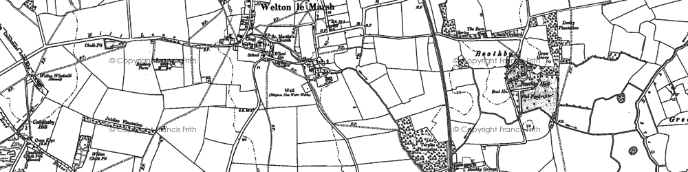 Old map of Welton le Marsh in 1887