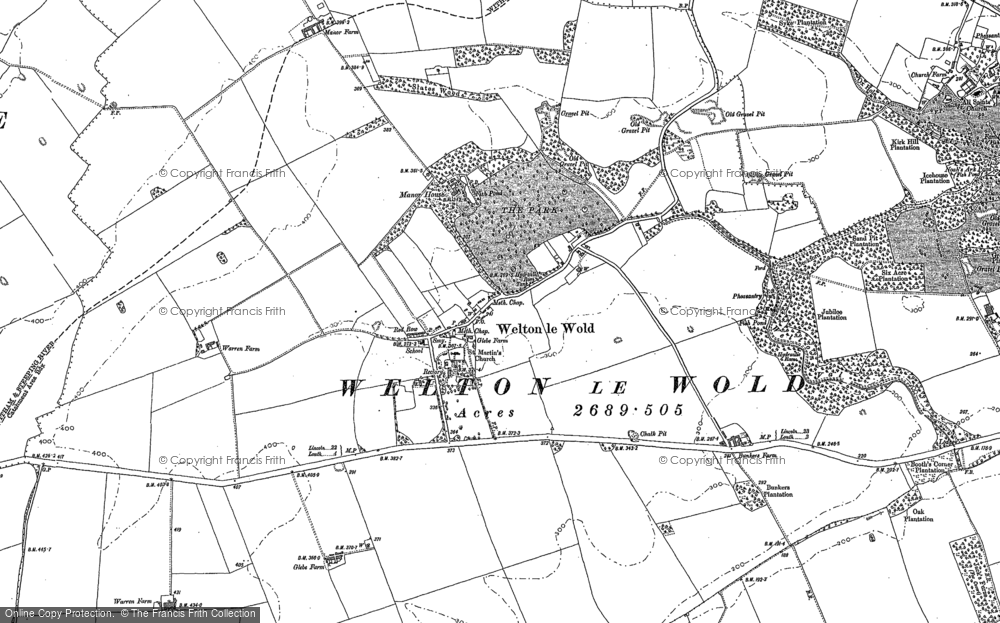 Old Map of Welton le Wold, 1887 in 1887