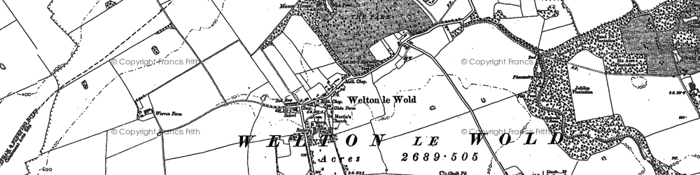 Old map of Welton le Wold in 1887