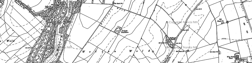 Old map of Welton Wold in 1888