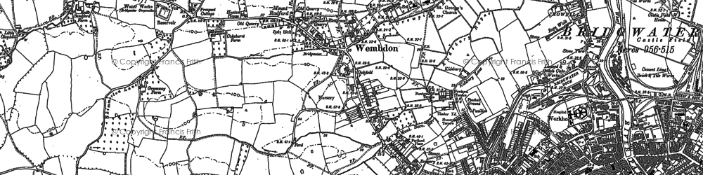 Old map of Wembdon in 1886