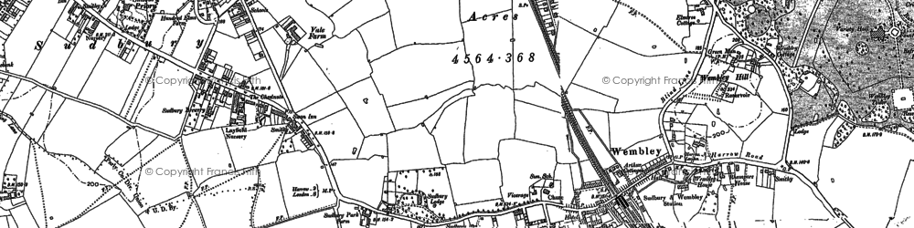 Old map of Wembley in 1894