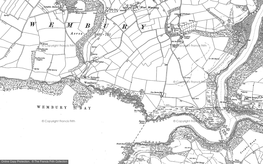 Old Map of Wembury, 1905 - 1906 in 1905