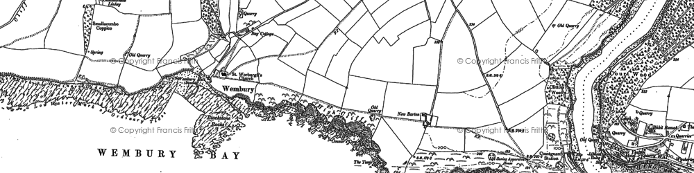 Old map of Wembury in 1905