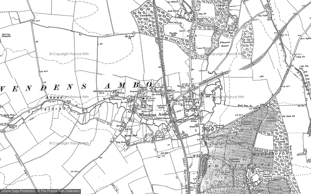 Old Map of Historic Map covering Audley End Sta in 1896