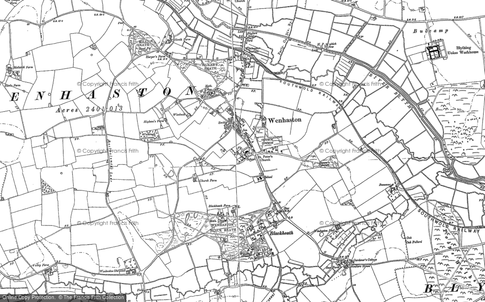 Old Map of Wenhaston, 1883 in 1883