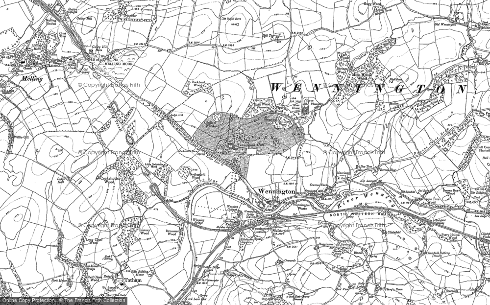 Old Map of Wennington, 1910 in 1910