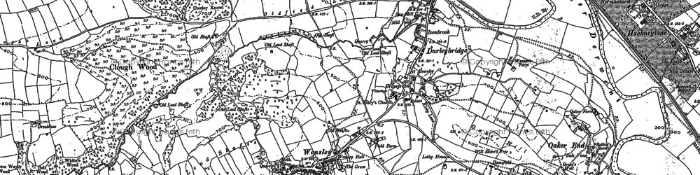 Old map of Wensley in 1898