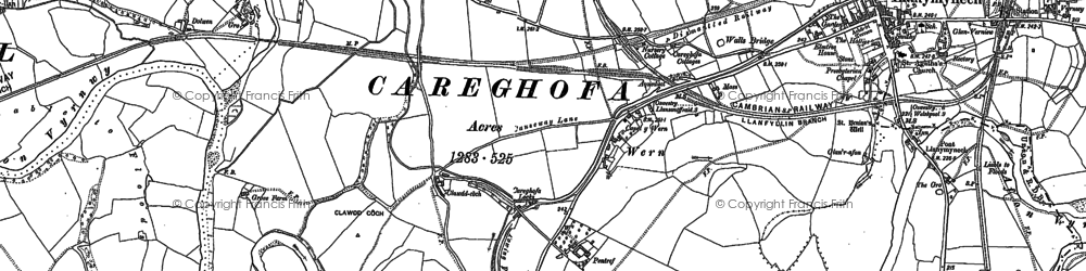 Old map of Clawdd Coch in 1900