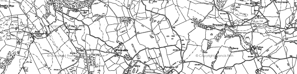Old map of Pentre in 1900