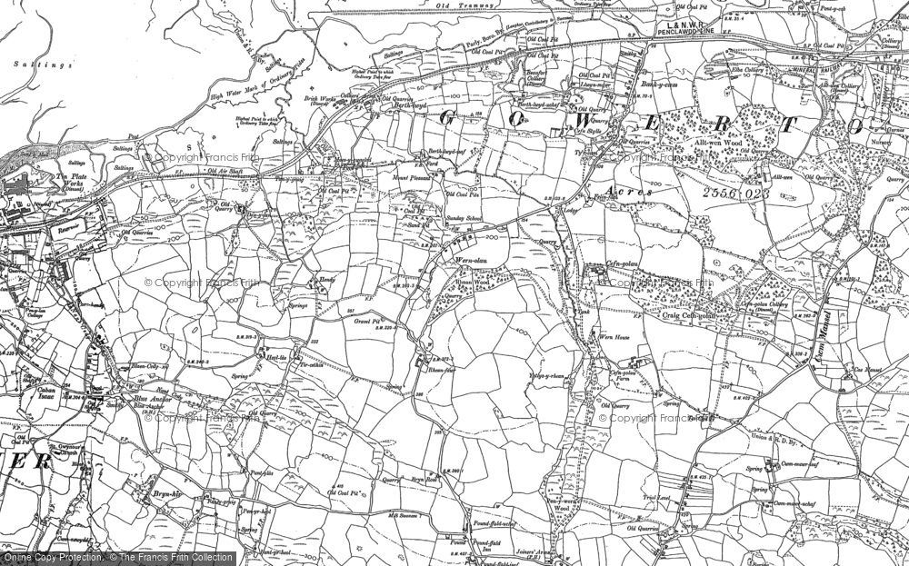 Old Map of Wern-olau, 1897 - 1905 in 1897