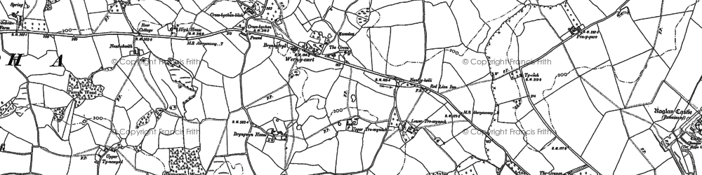 Old map of Bryngwyn Manor in 1900