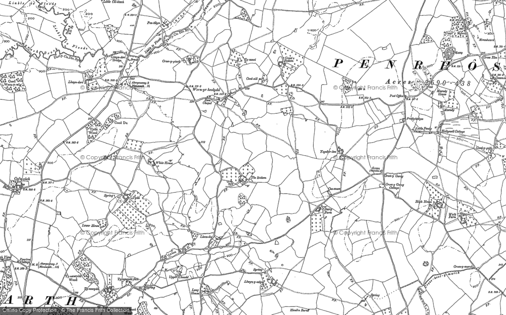 Old Map of Wernrheolydd, 1900 in 1900
