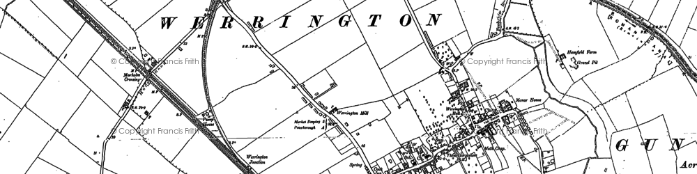 Old map of Werrington in 1899