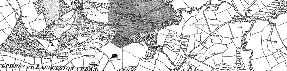 Old map of Werrington Park in 1882