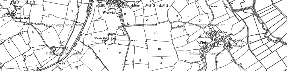 Old map of Wervin in 1898