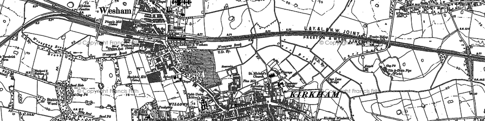 Old map of Wesham in 1892