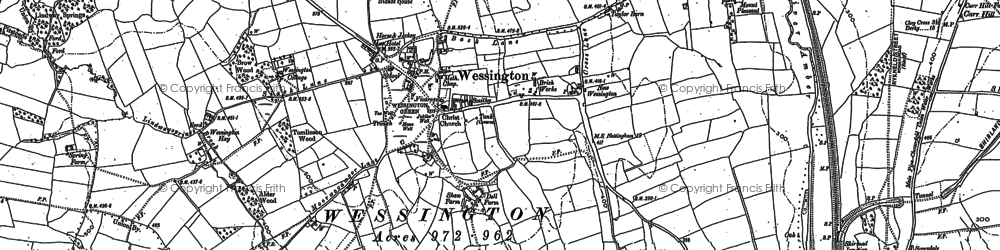 Old map of Brackenfield Green in 1879