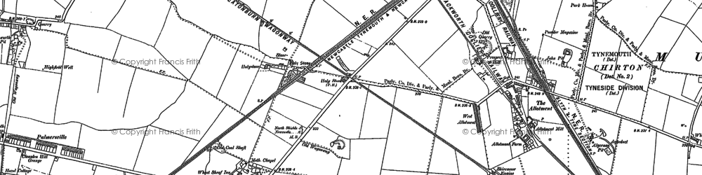 Old map of West Allotment in 1895