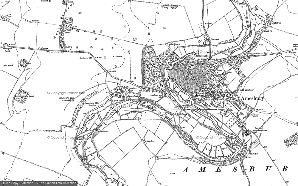 Old Map of West Amesbury, 1889 - 1899 in 1889