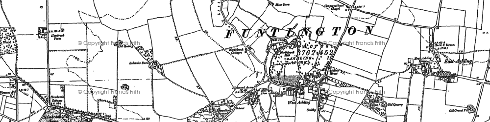 Old map of West Ashling in 1874