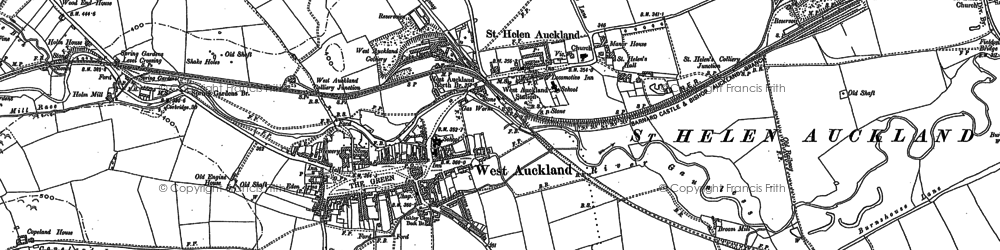 Old map of West Auckland in 1896