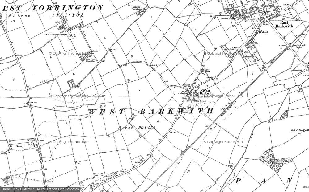 Old Map of West Barkwith, 1886 in 1886