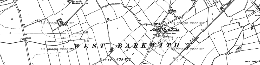 Old map of West Barkwith in 1886