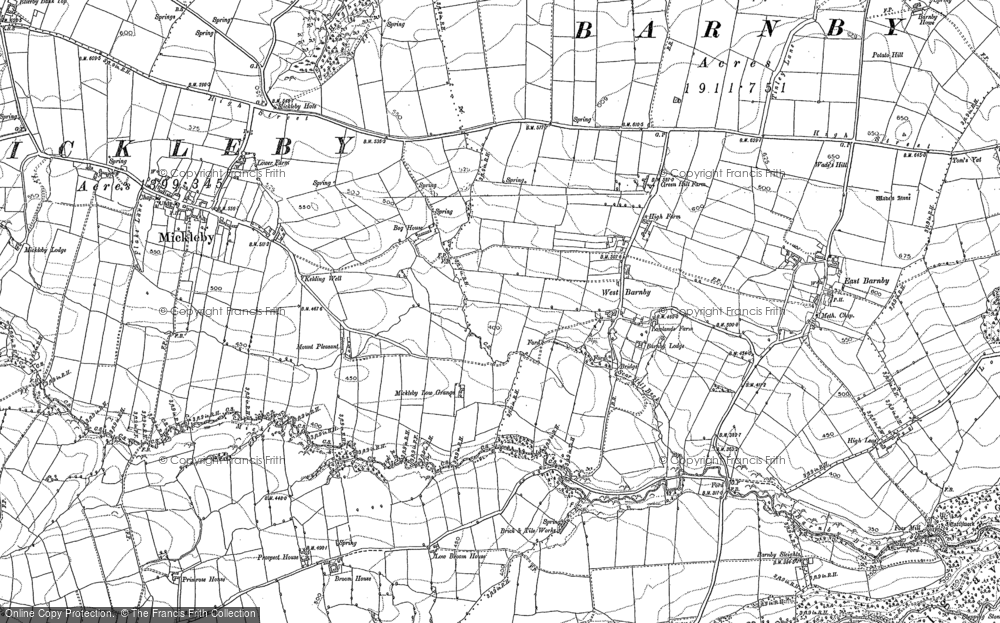 Old Map of West Barnby, 1893 - 1913 in 1893