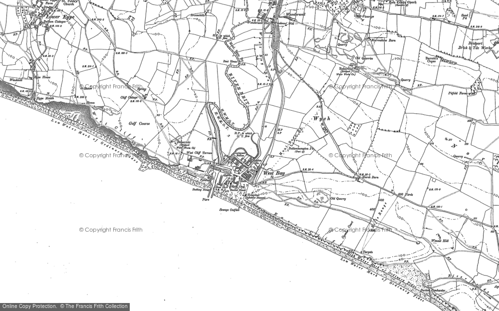 Old Map of Historic Map covering Wych in 1901